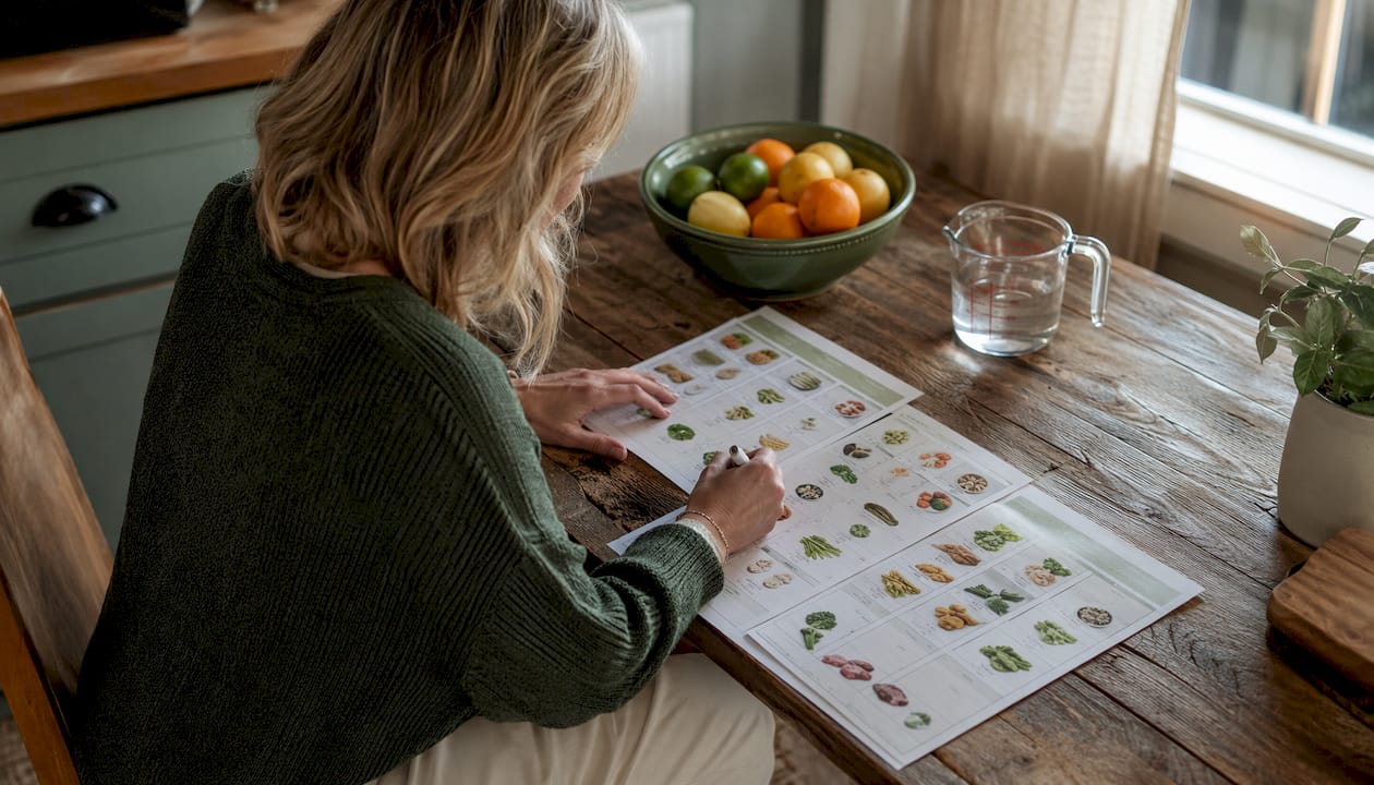 UK woman planning cholesterol diet meals