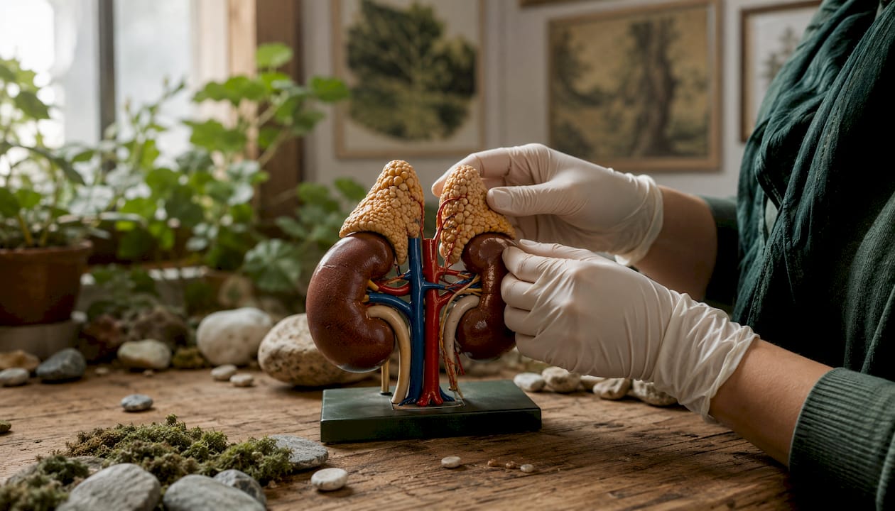 Detailed anatomical model of adrenal glands