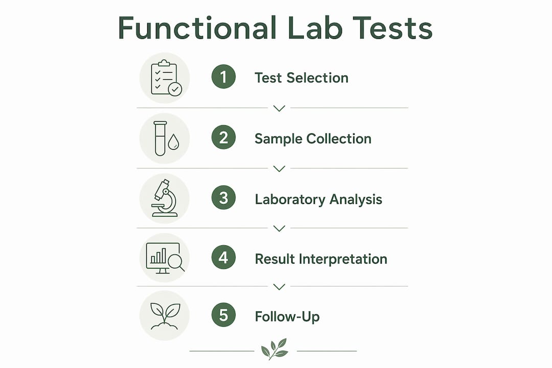 Infographic showing steps of functional lab testing process