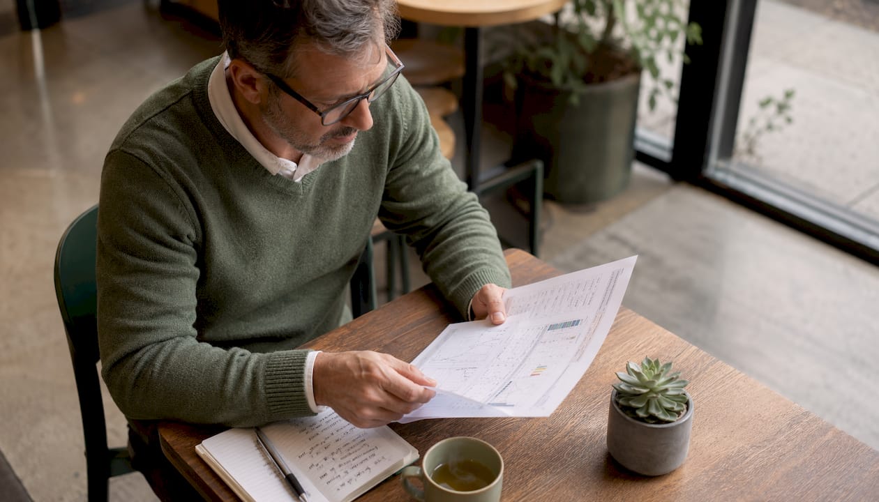 Nutritionist reviewing functional test results at desk
