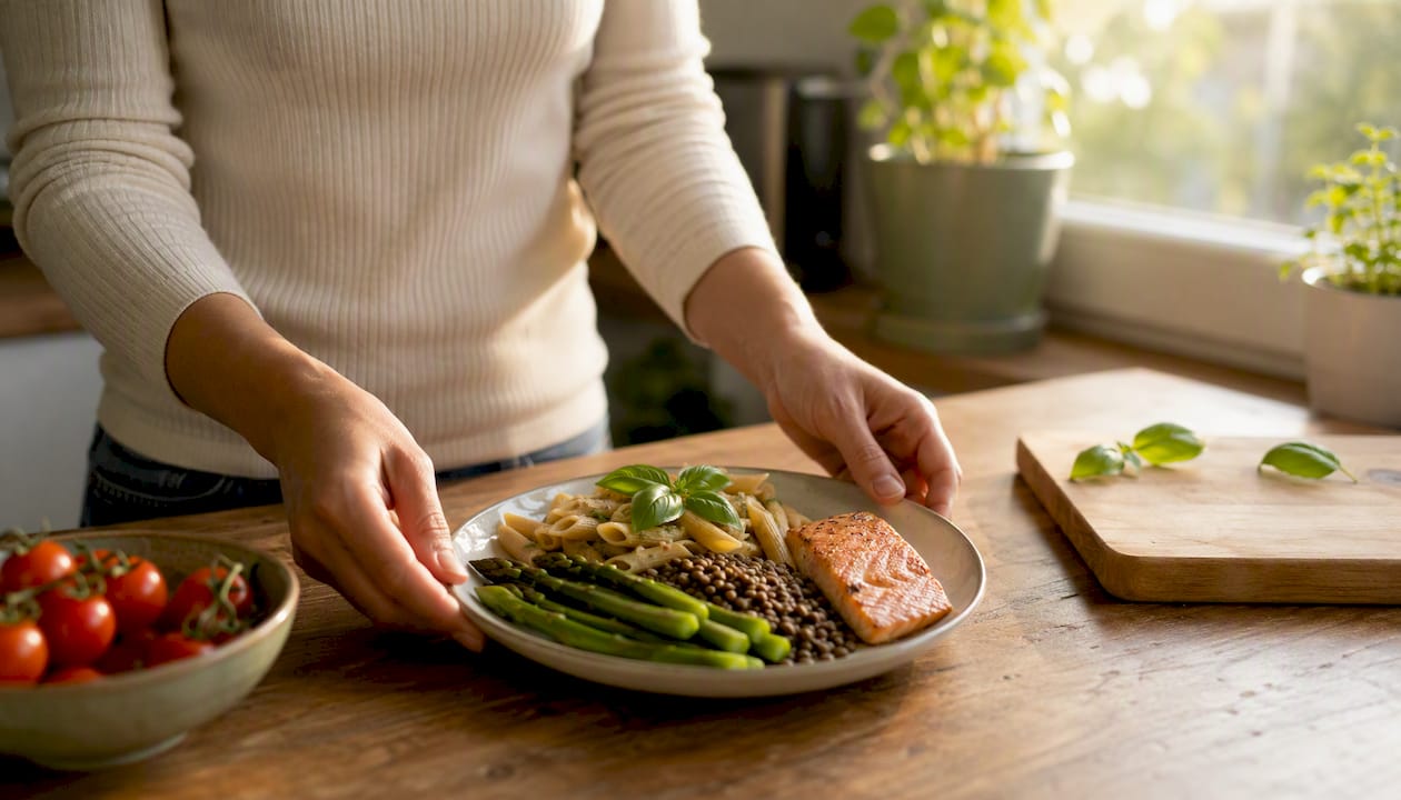 Balanced gestational diabetes meal plate