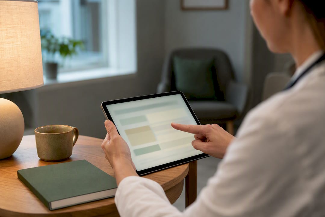Professional checking a healthcare registration register