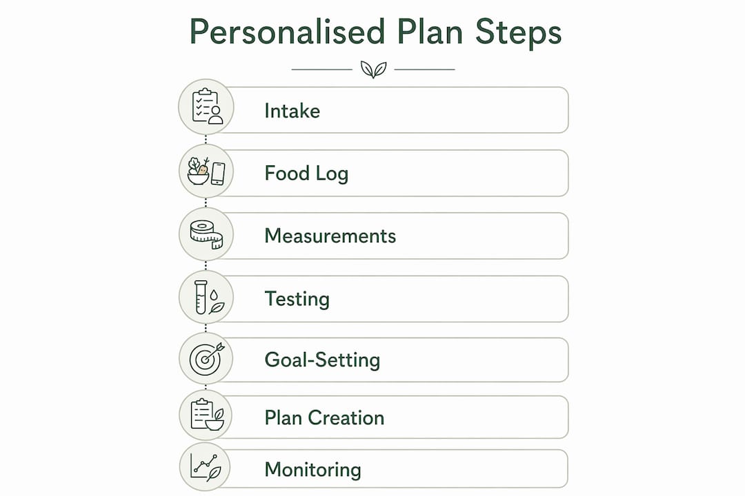 Infographic of personalized nutrition plan creation steps